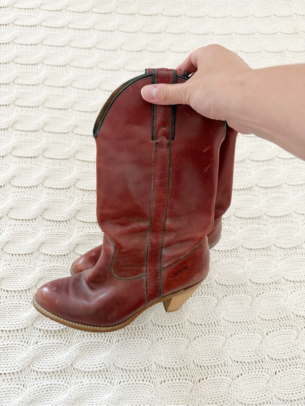 Capezio Burgundy Western Cowgirl Boots - Picture 6 of 7
